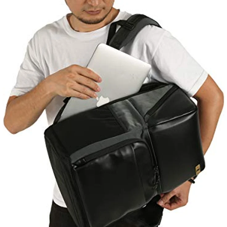 Artisan & Artist ACAM-BS0001 Basalt Backpack, Fotorucksack mit flexiblem Innenraum für SLR-Kamera und 13" Notebook, wasserabweisendes synthetisches Leder – Bild 7