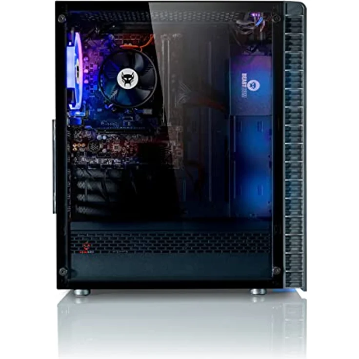 BEASTCOM Q3 Gaming PC Set Komplett, AMD Ryzen 3 4X 4,00GHz 8 Threads, 4K Vega 6 Grafik, 32GB RAM, 1TB SSD + Monitor LED 24", Tastatur, Maus, Mauspad, HDMI, WLAN, Windows 11 Pro - RGB Farbenspiel, 24 Zoll Full-HD Display, 75 Hz, 5ms Reaktionszeit – Bild 3