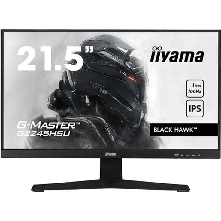 iiyama G-Master Black Hawk G2245HSU-B2 54,5cm 21,5“ Gaming Monitor Full-HD 100Hz IPS LED HDMI DP USB2.0 1ms Adaptive Sync schwarz – Bild 2