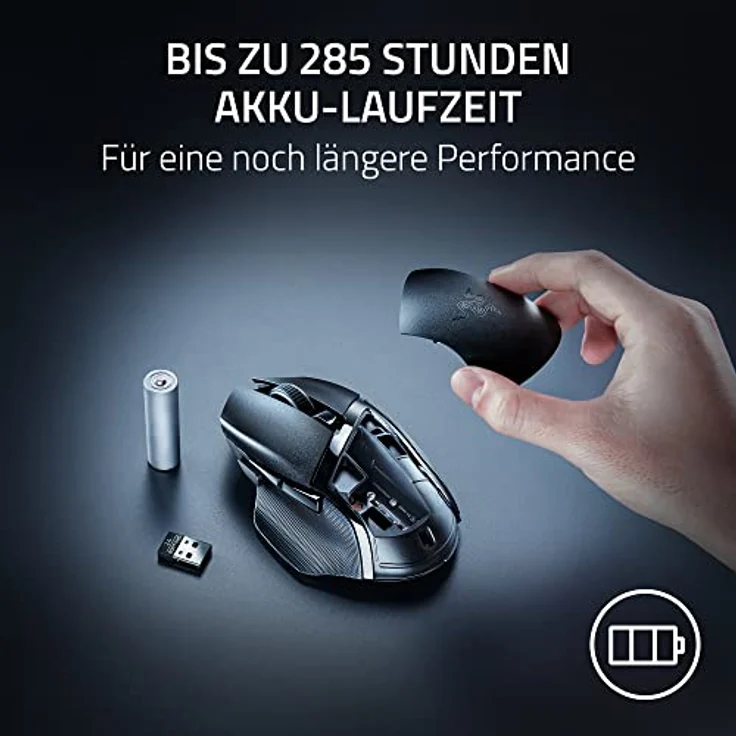Razer Basilisk V3 X HyperSpeed - Kabellose Gaming-Maus (Ikonische Ergonomische Form mit 9 Anpassbaren Bedienelementen, HyperSpeed Wireless, 5G Advanced 18K Optical Sensor, Chroma RGB) Schwarz – Bild 4