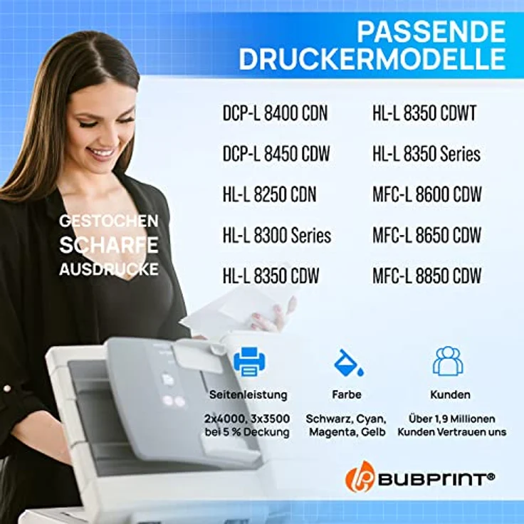 Bubprint TN-326 Multipack, kompatible Tonerkartuschen für Brother Drucker, hohe Druckqualität, einfache Installation – Bild 2