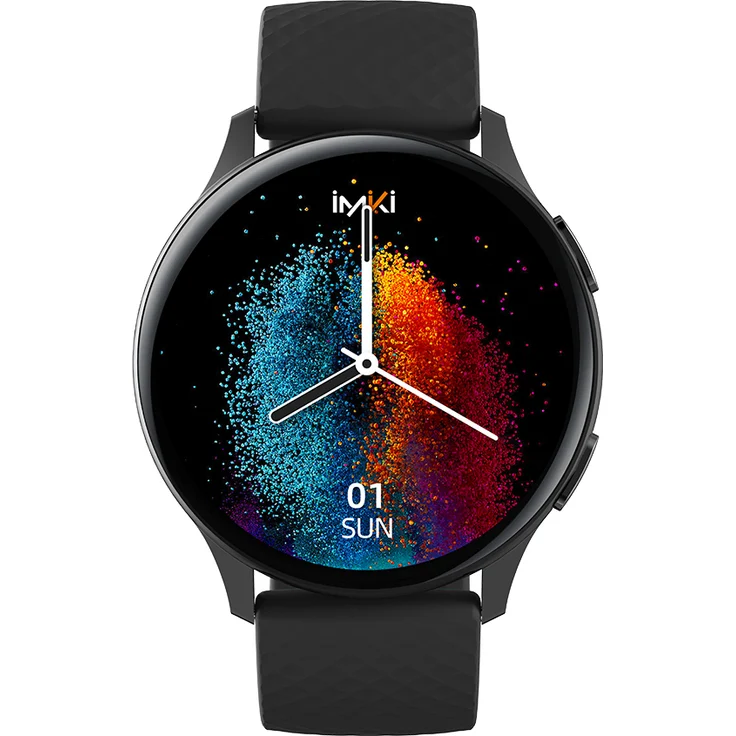 Imiki KW66 Pro Schwarz, Bluetooth Smartwatch mit 1,43-Zoll-AMOLED-Display, 100+ Sportmodi, IP67 wasserdicht und langer Akkulaufzeit
