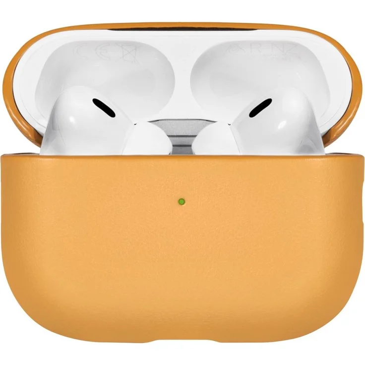 Native Union Leather Case für Apple AirPods Pro 1G & 2G, Gelbe Kopfhörertasche und Schutzhülle mit elegantem Design, kompatibel mit Qi- und MagSafe-Laden