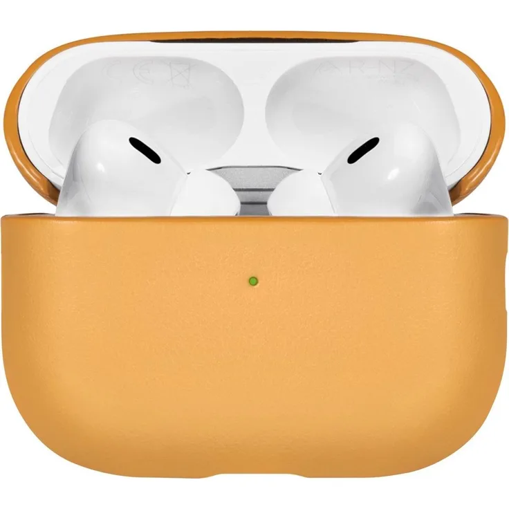 Native Union Leather Case für Apple AirPods Pro 1G & 2G, Gelbe Kopfhörertasche und Schutzhülle mit elegantem Design, kompatibel mit Qi- und MagSafe-Laden