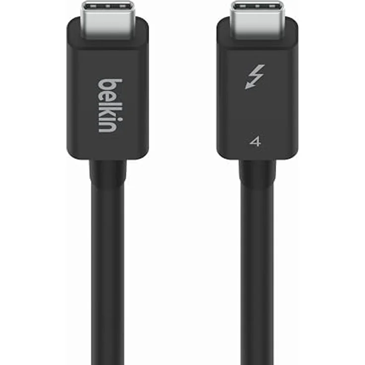 Belkin Zertifiziertes Thunderbolt 4 Kabel (1 m 3,3 FT), USB-Typ-C-Anschluss mit 100 W Power Delivery PD fähig, USB 4 konform - MacBook Pro, eGPU - 1 Meter - Schwarz – Bild 1