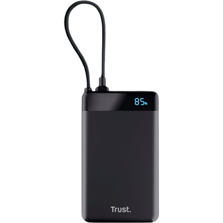 Trust Fiera Powerbank 10.000mAh, Schnellladegerät in Schwarz