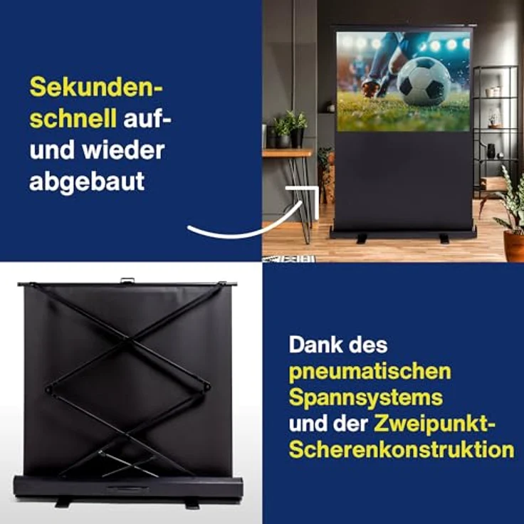 magnetoplan Mobile Pull-Up Bodenleinwand, höhenverstellbar 1800 x 1350 mm, 4:3 – Bild 2