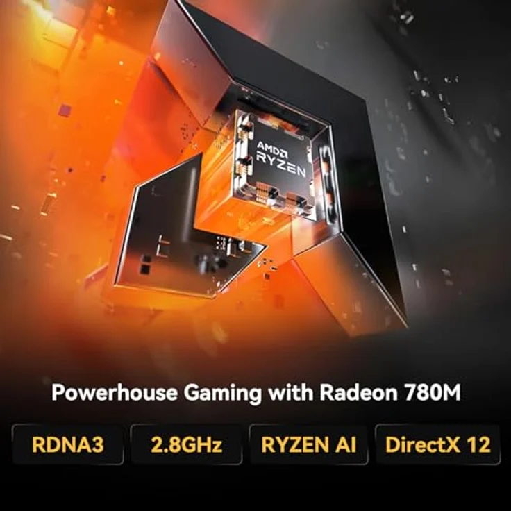 GEEKOM A8 Mini PC, AMD Ryzen 9 8945HS (8 Kerne 16 Threads, bis zu 5,2 GHz) Mini Gaming PC Windows 11 Pro 32 GB DDR5 2TB SSD Mini Computer | AMD Radeon 780M | Wi-Fi 6E | BT5.2 | 8K | AI | – Bild 4