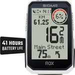 SIGMA ROX 4.0 Endurance White, GPS Fahrradcomputer mit 41h Akkulaufzeit, 30 Funktionen wie Re-Routing und Höhenmessung, E-Bike Kompatibilität, ANT+ und BLE, werkzeuglose Montage und USB-C