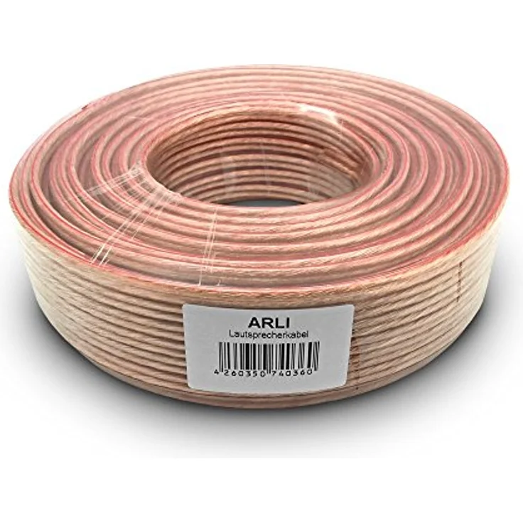 Lautsprecherkabel 25m 2x2,5 mm² Lautsprecher Kabel transparent Boxenkabel Polaritätskennzeichnung 25 m 2 x 2,5mm CCA Kupfer Boxen ARLI – Bild 3