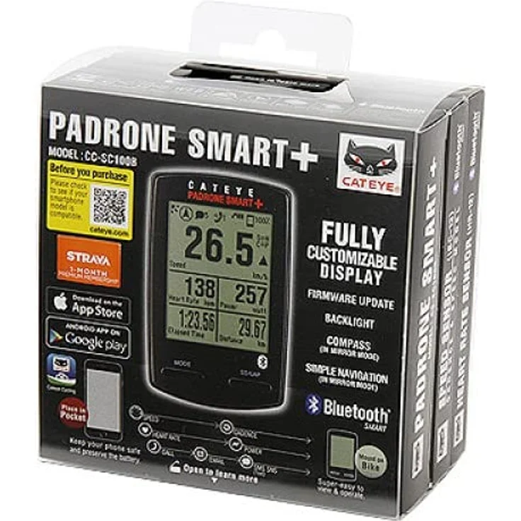 Cateye Padrone Smart CC-SC100B Fahrradcomputer, schwarz, klein – Bild 10