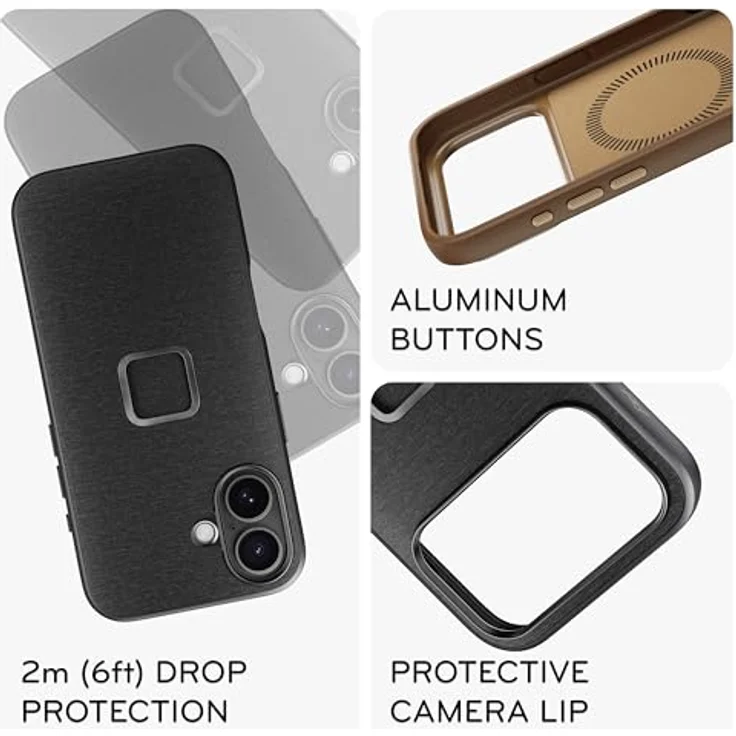 Peak Design Mobile Everyday Stoffhülle für iPhone Pro Max, anthrazit, robustes Material und schützendes Design – Bild 3