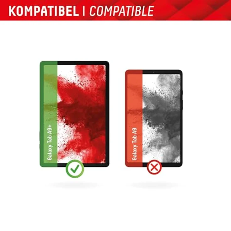 Displex Tablet Glass (9H) für Samsung Galaxy Tab A9+, Eco-Montagerahmen L-Form, ultra-dünn, unsichtbar – Bild 5