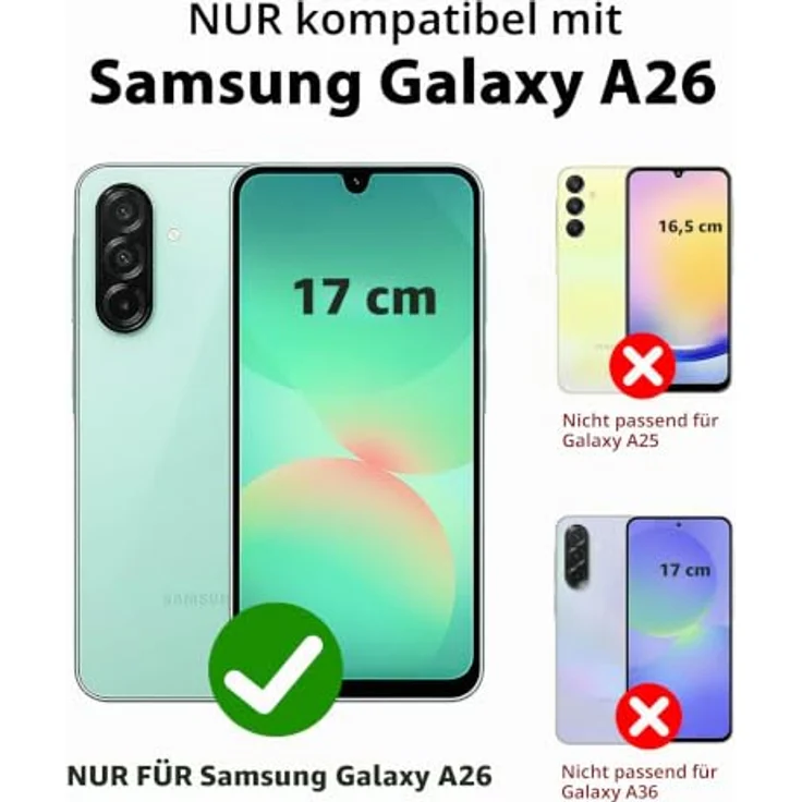 LeYi Kameraschieber Hülle für Samsung Galaxy A26 5G, Militärschutz Cover mit Schiebekamera Abdeckung, 2 Displayschutzfolien, Stoßfest, Rot – Bild 2