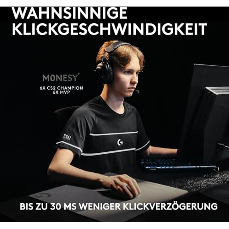 Logitech G PRO X2 SUPERSTRIKE, kabellose Gaming-Maus mit HERO 2-Sensor, 61 g schwer, anpassbare Klick-Haptik, USB-C-Aufladung, für PC/Mac/Laptop - Weiß – Bild 2