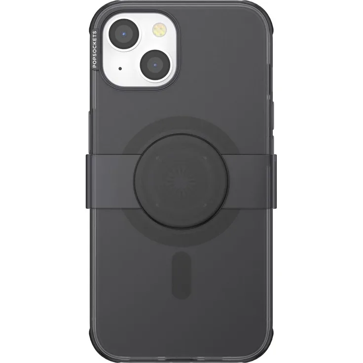 PopSockets Backcover mit Popsockets Solid Clear (iPhone 13, iPhone 13 Pro, iPhone 14), Smartphone HÃ¼lle, Schwarz