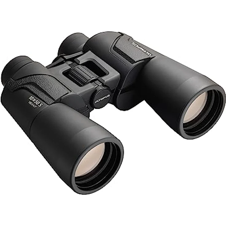 Olympus Fernglas 10x50 S mit Trageriemen, Tasche und 15 Jahre Herstellergarantie. Klare Bilder, natürliche Farben, breites Sichtfeld, leichtgewichtig - ideal für Naturbeobachtung, Sport und Konzerte – Bild 1