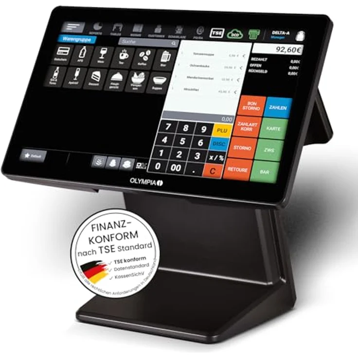 Olympia T400DK, Handels- und Gastronomiekasse mit 15,6 Zoll Touchdisplay, schwarz, ohne TSE, Android 11 – Bild 1