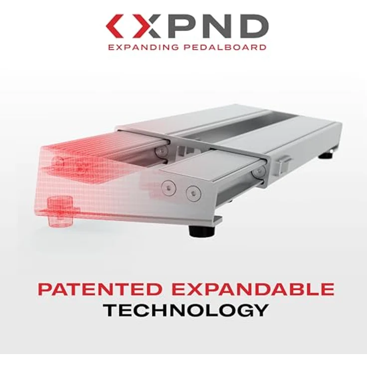 D'Addario XPND Pedalboard 01, erweiterbares Aluminium Pedalboard mit Kabelmanagementsystem, silber – Bild 4