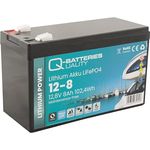 Q-Batteries Lithium Akku 12-8 12,8V 8Ah 102,4Wh LiFePO4 Batterie, Autobatterie