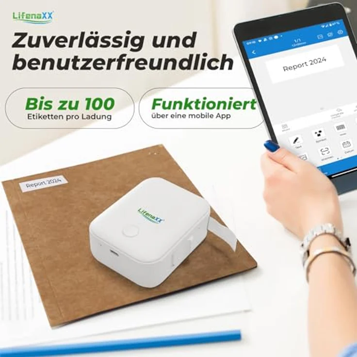 Technaxx Beschriftungsgerät Thermo Etikettendrucker LX-048, weiß mit Lithium-Ionen Akku – Bild 5