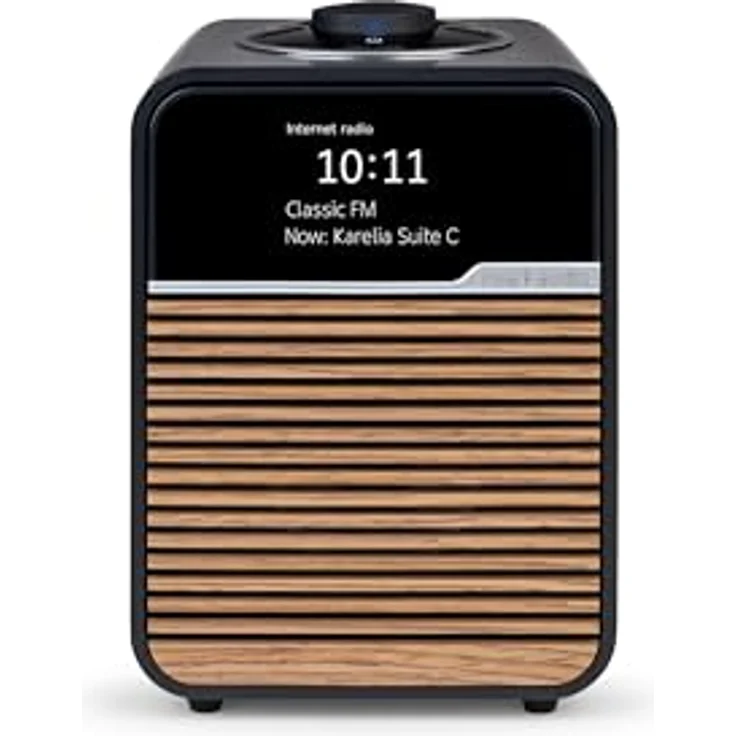 Ruark Audio R1S, DAB/DAB+/UKW Radio mit Wi-Fi und Bluetooth-Streaming, Gehäuse Mittelgrau mit Frontgrill aus Fused Walnut – Bild 3