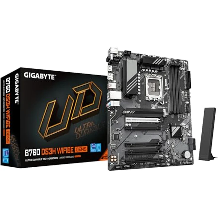 Gigabyte B760 DS3H WiFi6E GEN5, ATX Mainboard mit LGA 1700 Sockel, Intel B760 Express, hohe Stabilität und moderne Funktionen – Bild 1
