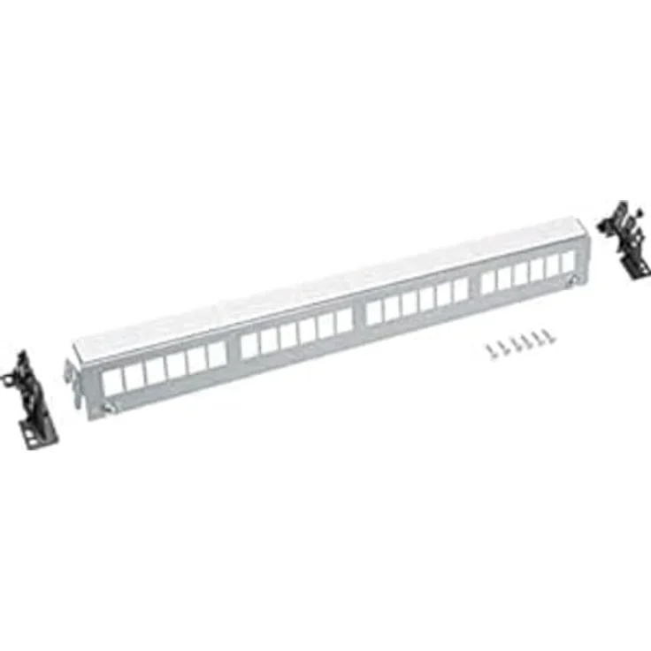 Hager Keystone Netzwerk-Patchpanel Unbestückt, für DIN-Hutschienen, verzinkte Stahlblechhalterung, inkl. Bezeichnungsstreifen – Bild 2