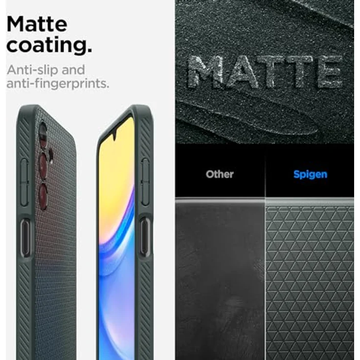 Spigen Liquid Air Hülle für Samsung Galaxy A15 4G/5G - Grün, Gemustertes TPU, Air Cushion Technologie – Bild 5