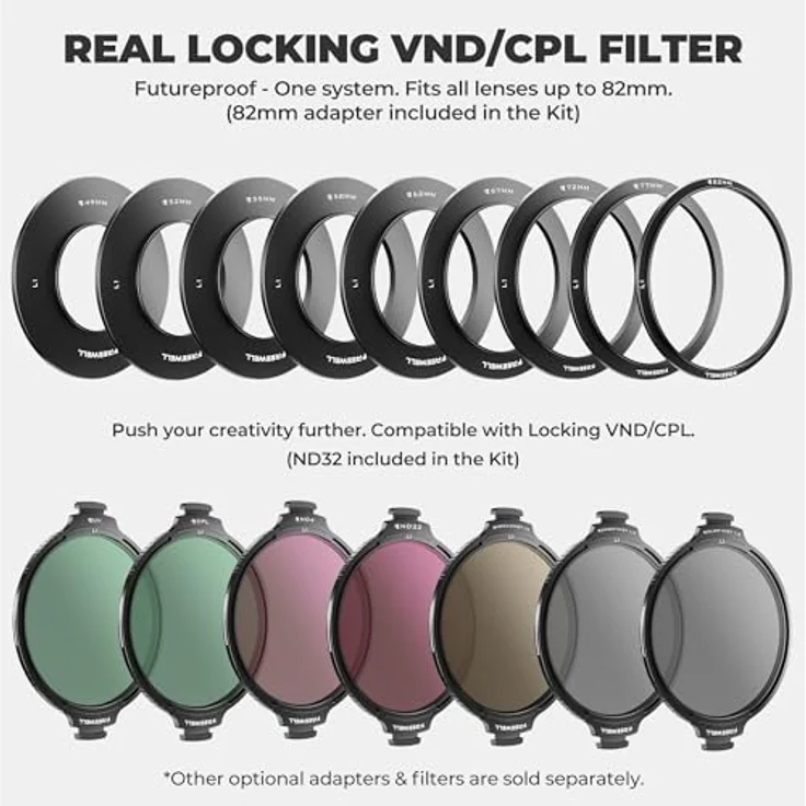 Freewell Real Locking Variable ND/CPL Filter All Day Kit, 82 mm, Hybridfilter mit 3-10 Blendenstufen und ND32, inklusive Basisring – Bild 8