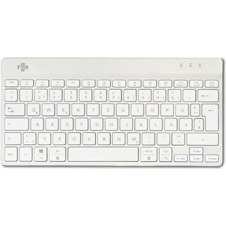 R-Go Tools Compact Break Ergonomic Keyboard, QWERTZ (DE), W128444815 (Keyboard, QWERTZ (DE), Bluetooth, White)