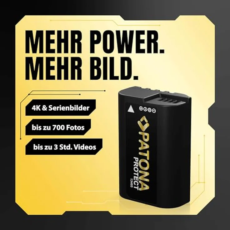 PATONA Protect V1 Akku DMW-BLK22, 2600mAh, 18.72Wh, 7.2V, kompatibel mit Panasonic Lumix S-Serie und GH-Serie, hitzebeständig, sicher und langlebig – Bild 2