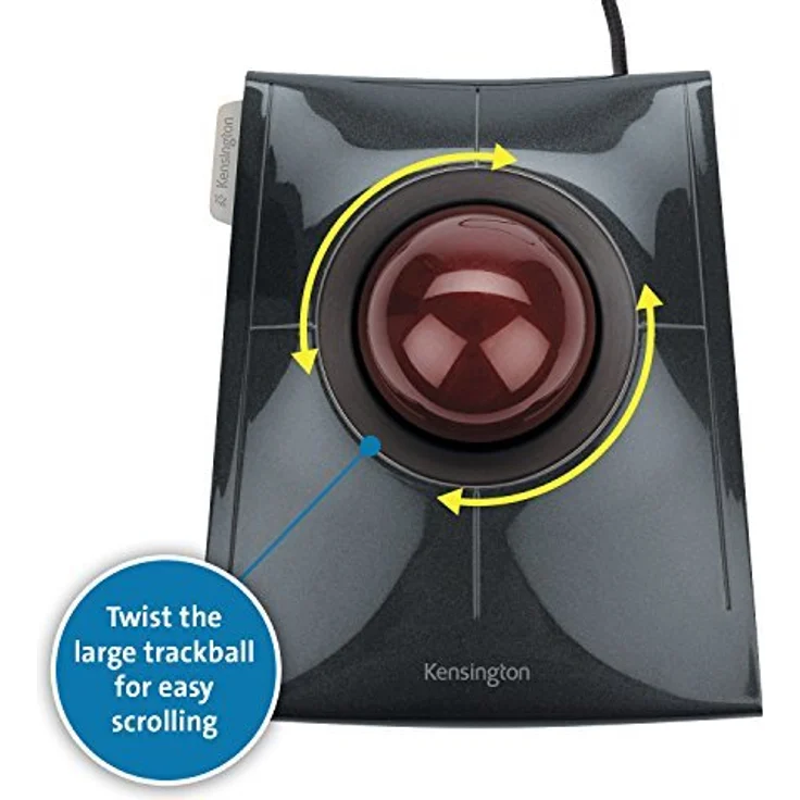 Kensington SlimBlade Mouse, Kabelgebundene Maus mit Trackball, Kompatibel mit Windows & macOS, ideal fürs Home Office, schwarz,K72327EU – Bild 5