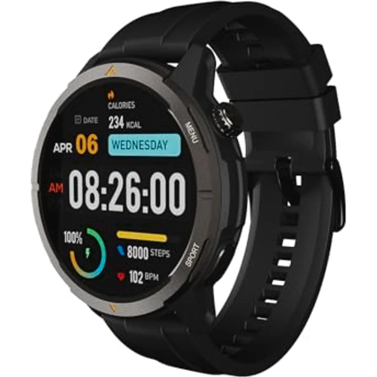 Beafon Legion Black Smartwatch, IP-68 zertifiziertes Wearable mit 1,43" AMOLED Display, GPS und Gesundheitsüberwachung, kompatibel mit Android und iOS – Bild 1