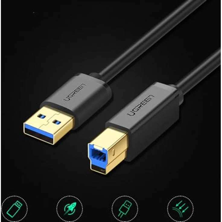 Ugreen US210 USB 3.0 Druckerkabel, 1m, Schwarz, 5Gbps Datentransfergeschwindigkeit, kompatibel mit Mac und Windows – Bild 7