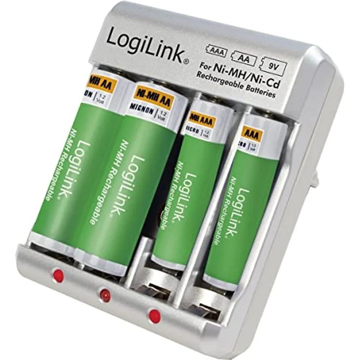 LogiLink PA0168 Akku-Ladegerät für ''AA-AAA-9V Ni-MH-Ni-Cd Akkus'' Silber – Bild 5