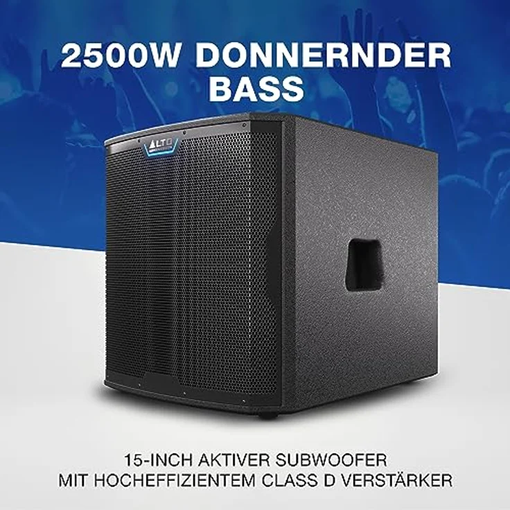 Alto Professional TS15S, Aktiver PA Lautsprecher mit kraftvollem Bass, schwarz – Bild 2