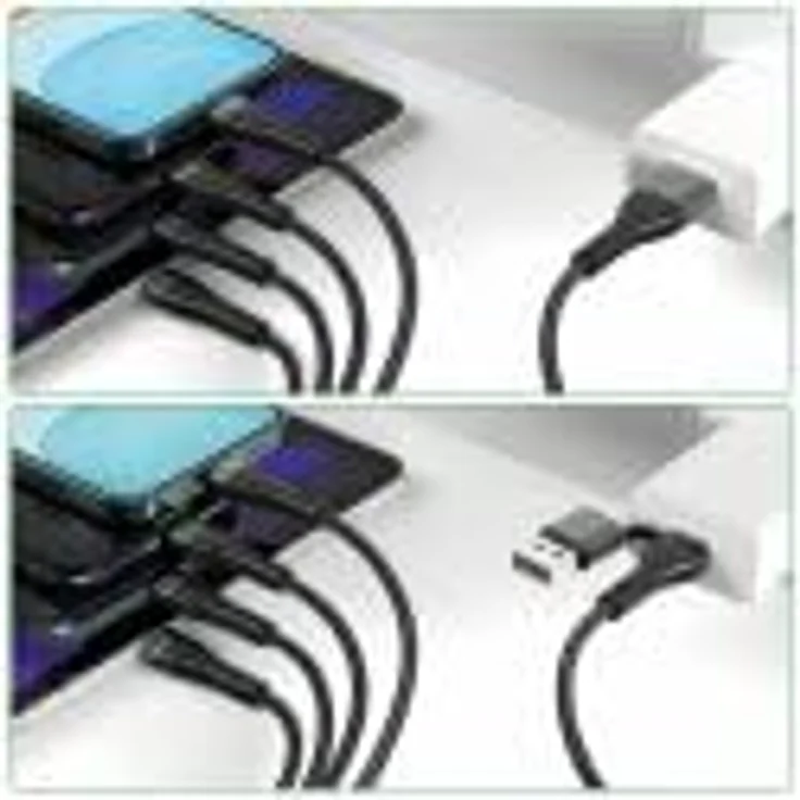 4smarts USB-C/A Multi-Ladekabel 4in2, 1,2m, schwarz, mit Lightning-, Micro-USB- und USB-C-Anschlüssen für gleichzeitiges Laden von bis zu vier Geräten – Bild 5