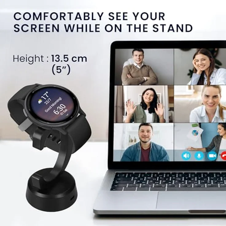 kwmobile USB Ladegerät für Garmin Vivoactive 6 / 5 & Forerunner 55 / 255 / 165 / 965 mit Standfunktion, 100 cm Ladekabel, Schwarz – Bild 5