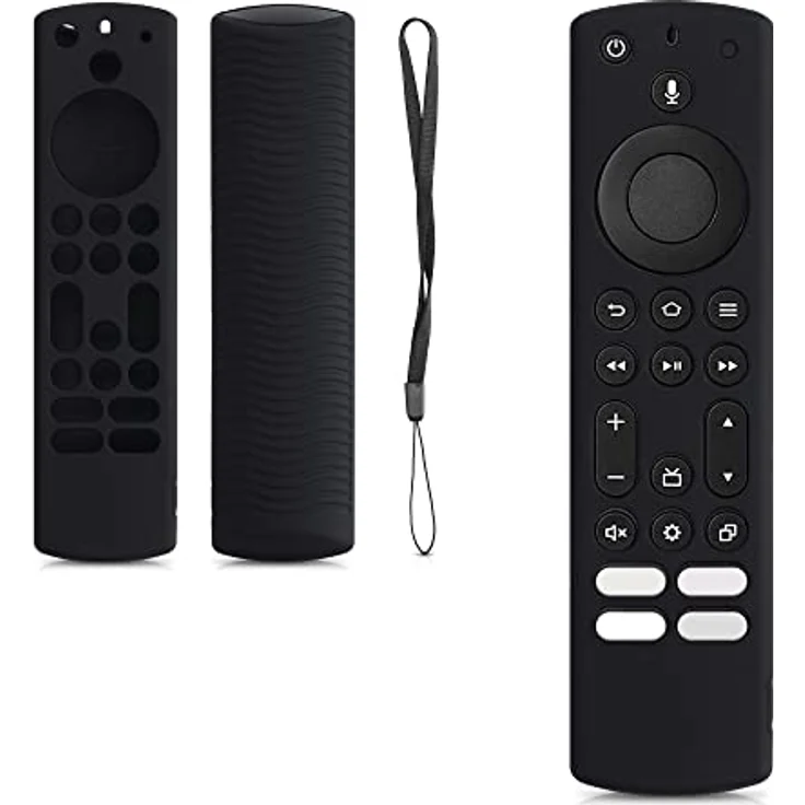 kwmobile Hülle Fernbedienung kompatibel mit Toshiba and Insignia NS-RCFNA-21, CT-RC1US-21, CT95018 / Fire TV - Silikon Case in Schwarz – Bild 3