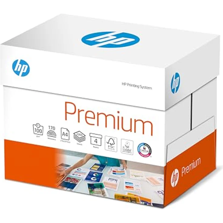 HP Druckerpapier Premium CHP 854: 100g, A4, 2.000 Blatt (4x500), Extraglatt, Weiß - Intensive Farben, Scharfes Schriftbild – Bild 2