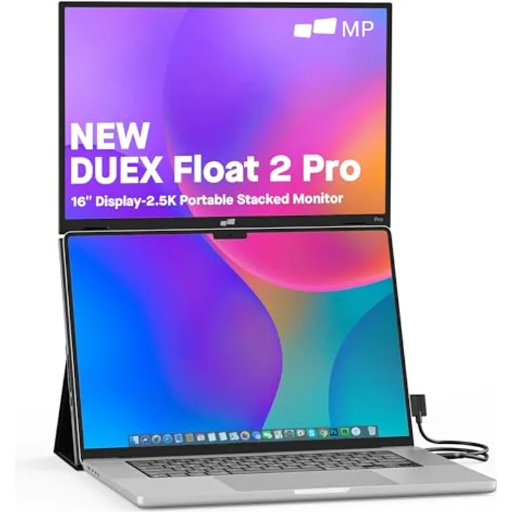 Mobile Pixels Duex Float 2 Pro, Tragbarer 16" LCD-Monitor mit 2.5K Auflösung, Schwarz