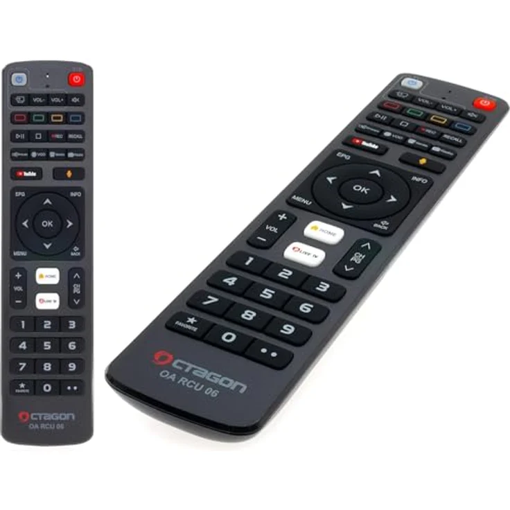 Octagon OA RCU 06 Original Fernbedienung für Spirit 4K Android TV & Spirit PRO 4K Android TV - 2in1 Funktion ohne Anlernen für Ihren Receiver & lernbar für Ihren Fernseher, Remote Control - Ergonomisches Design, sofort einsatzbereit – Bild 3