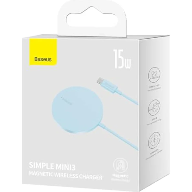 Baseus Simple Mini3 Magnetic Wireless Charger 15W Galaxy Blue (15 W), Wireless Charger, Blau – Bild 8