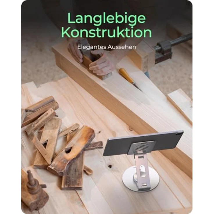 ICY Box IB-TH201-R, 360° Smartphone- und Tablet-Ständer bis 12,9 Zoll, Aluminium & Karbonstahl, ergonomisch verstellbar, kompakt & tragbar – Bild 3