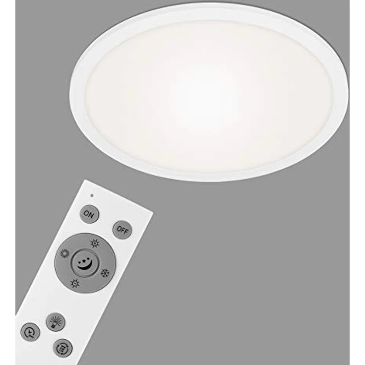 BRILONER Briloner Leuchten - LED Panel, Deckenleuchte dimmbar, inkl. Fernbedienung, Farbtemperatursteuerung, Nachtlicht, 24 Watt, 2.200 Lumen, Weiß, Ø40cm, 7168-016 – Bild 1
