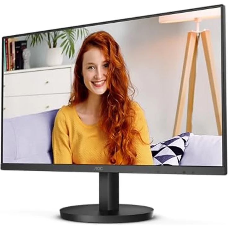 AOC 24B3HA2 - 24 Zoll FHD Monitor, IPS, 100Hz, 1ms, Ultra schmaler Rahmen, FlickerFree, Adaptive Sync, Lautsprecher, Schwarz – Bild 1