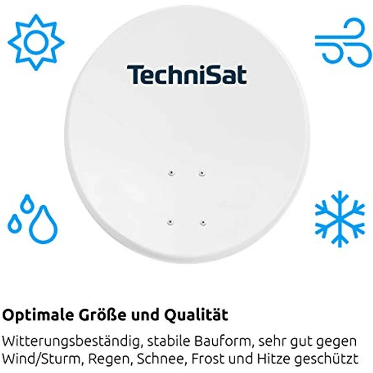 TechniSat TECHNITENNE 60 Satelliten-Schüssel für 2 Teilnehmer (60 cm digital Sat Anlage, Komplettset aus Antenne mit Masthalterung und Universal-Twin-LNB) lichtgrau – Bild 5