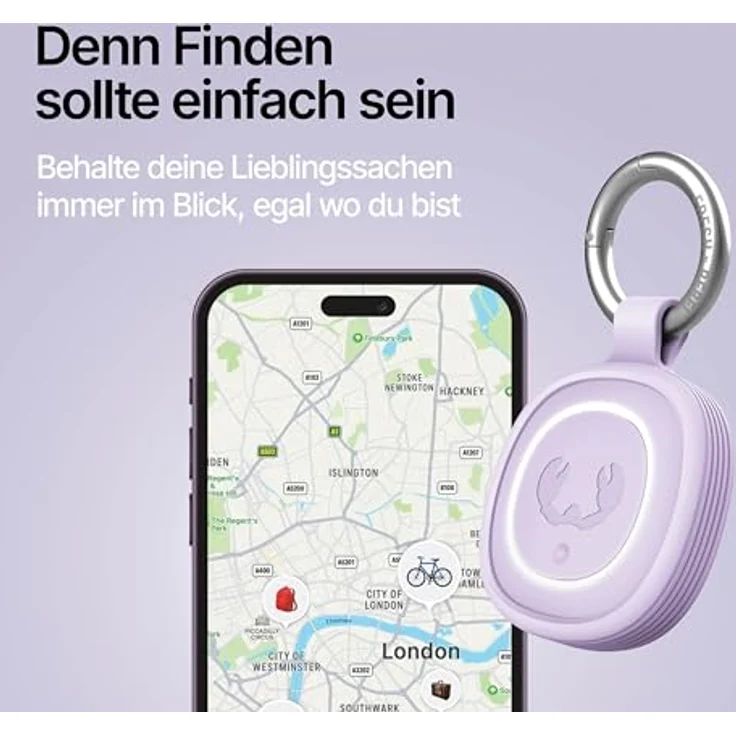 Fresh n Rebel Smart Finder 2, Schlüsselfinder mit IPX7 Wasserschutz, LED, CR-2032, lila – Bild 2