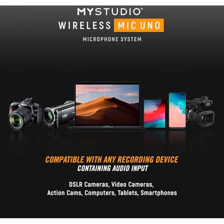 Easypix Mikrofon MyStudio Wireless Mic Uno, 2,4-GHz-Übertragung & 100m Reichweite – Bild 9